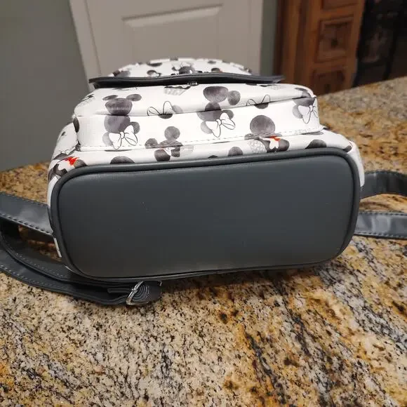 Loungefly Disney Mickey Minnie Mouse Cupcake Black & White Mini Backpack - Picture 12 of 13